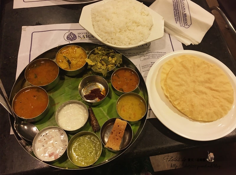 【2015印度】Day3-4 新德里。奇妙塔利套餐，Hotel Saravana Bhavan 背包客必吃道地印度料理！